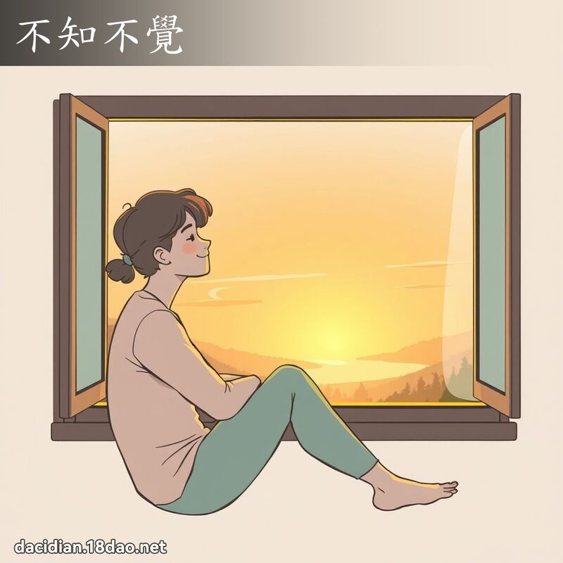 不知不覺 - 國語大辭典配圖