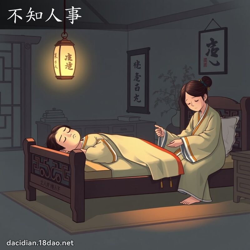 不知人事 - 國語大辭典配圖