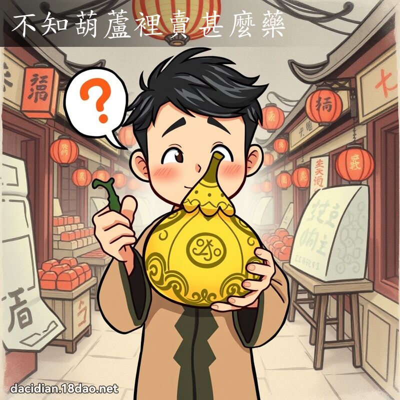 不知葫蘆裡賣甚麼藥 - 國語大辭典配圖