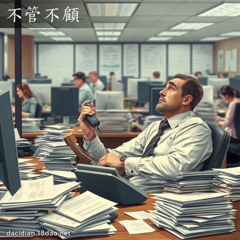不管不顾 - 国语大辞典配图