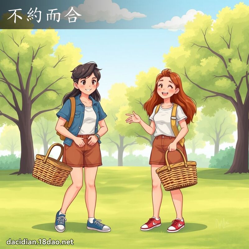 不約而合 - 國語大辭典配圖