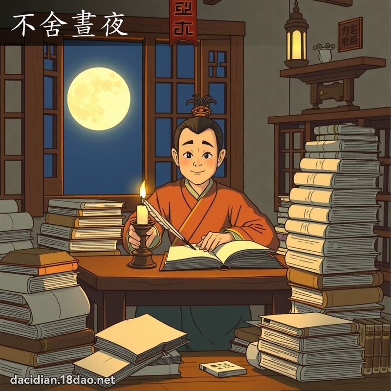 不舍晝夜 - 國語大辭典配圖