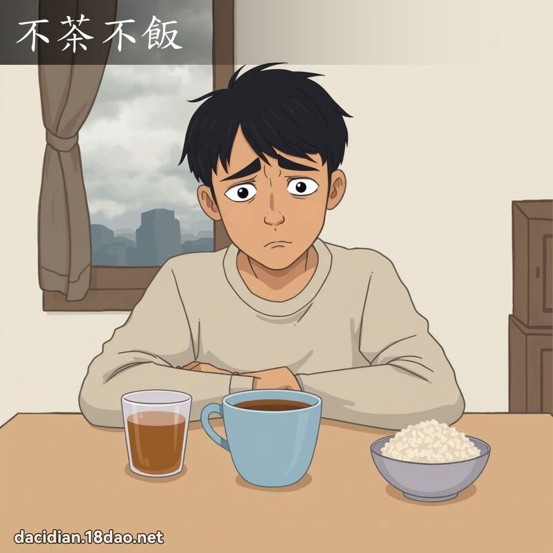 不茶不饭 - 国语大辞典配图