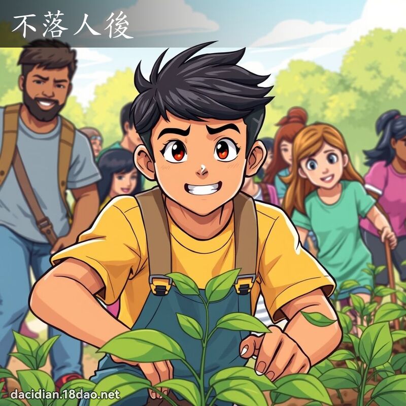 不落人後 - 國語大辭典配圖