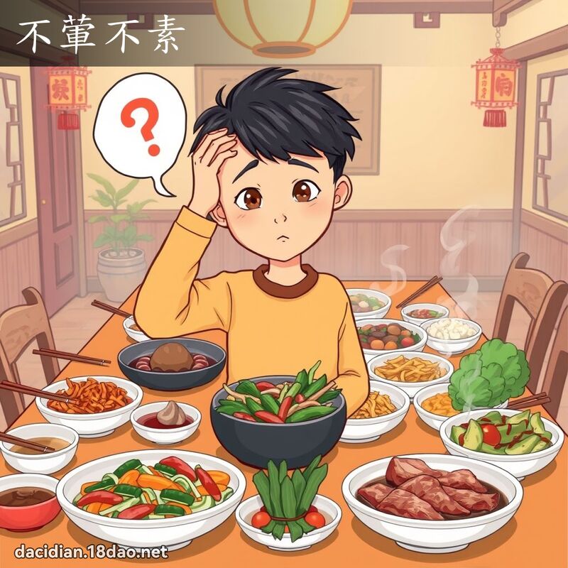 不荤不素 - 国语大辞典配图