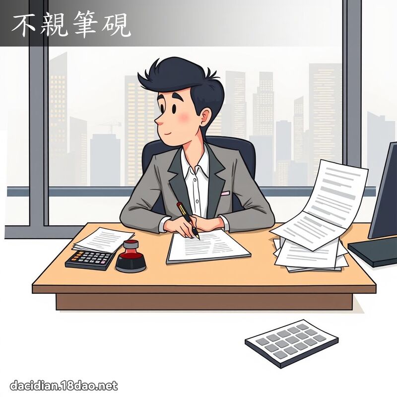 不亲笔砚 - 国语大辞典配图