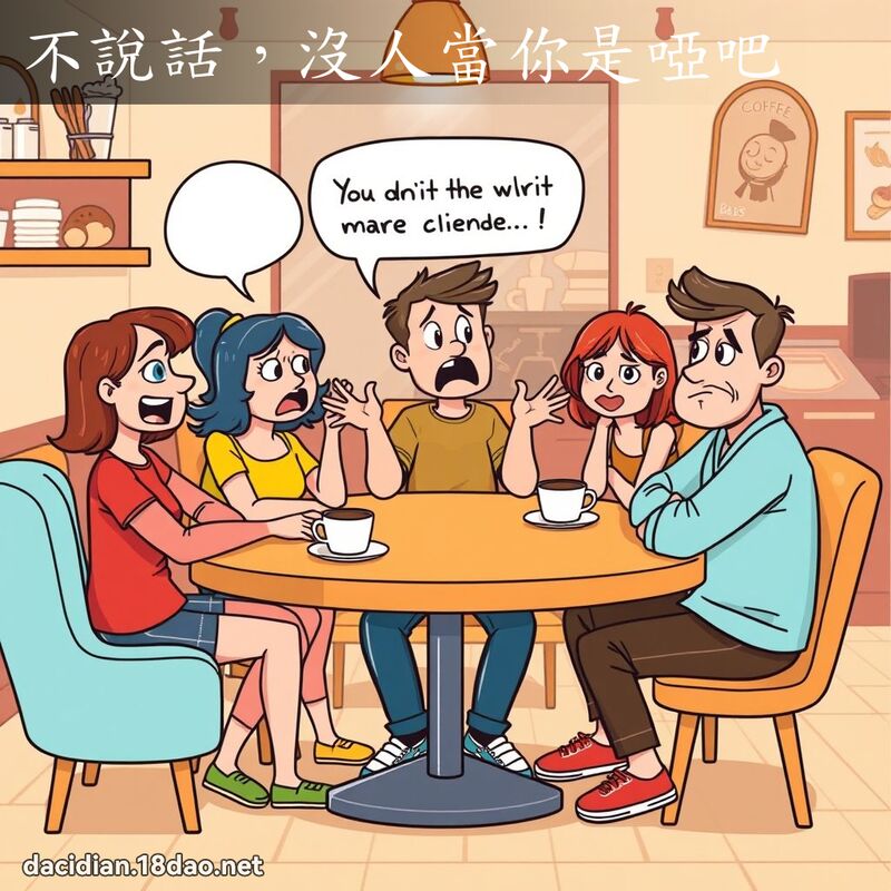不说话，没人当你是哑吧 - 国语大辞典配图