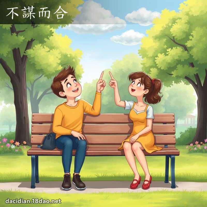 不謀而合 - 國語大辭典配圖
