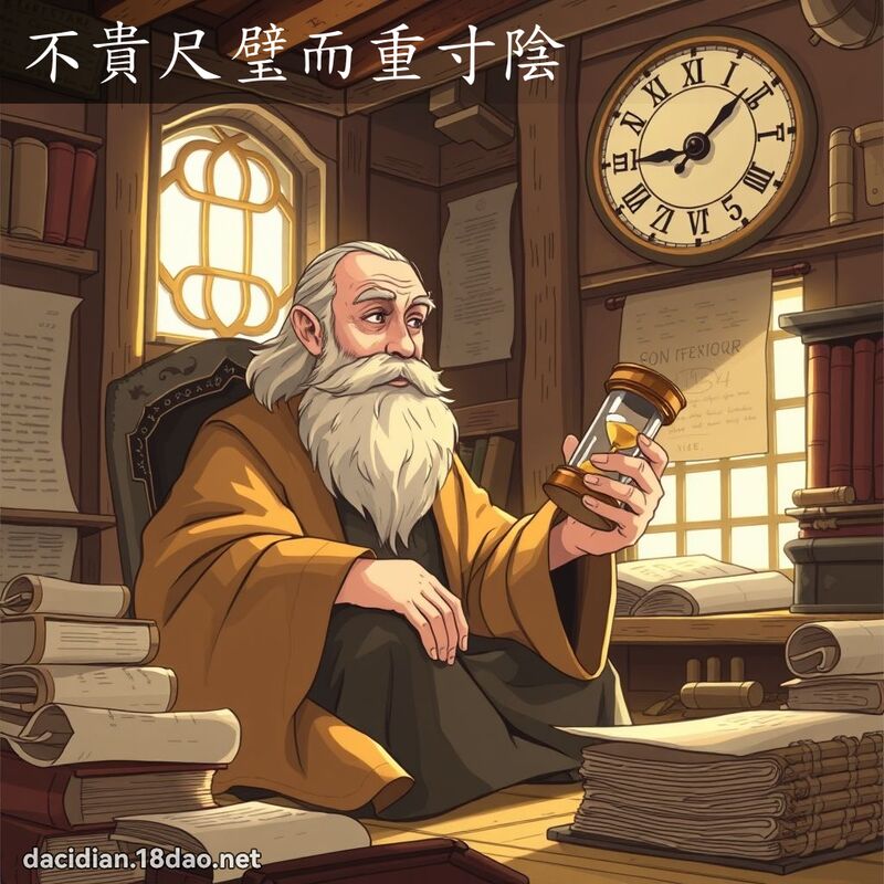 不贵尺璧而重寸阴 - 国语大辞典配图