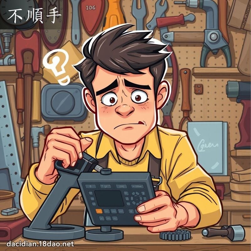 不顺手 - 国语大辞典配图