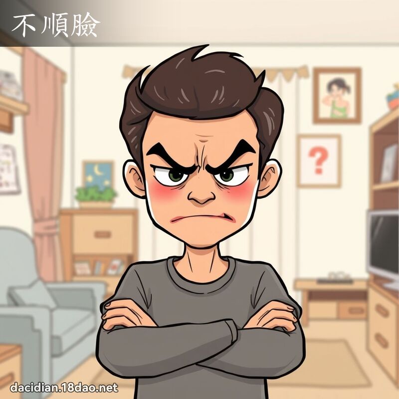 不順臉 - 國語大辭典配圖