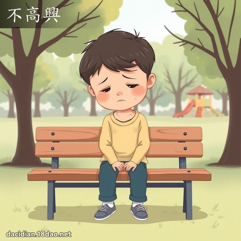 不高兴 - 国语大辞典配图