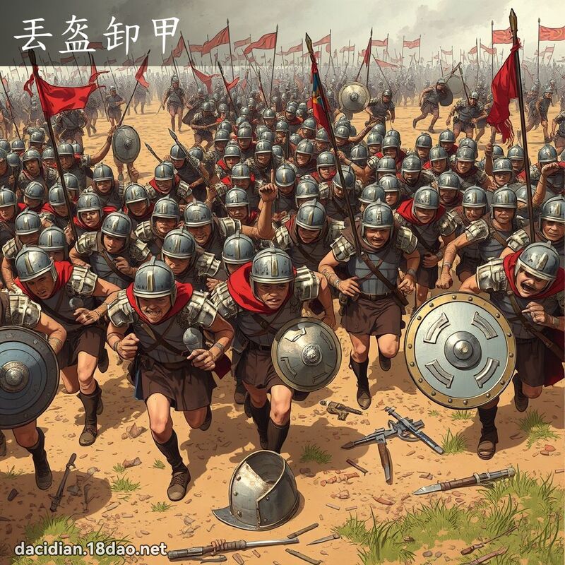 丟盔卸甲 - 國語大辭典配圖