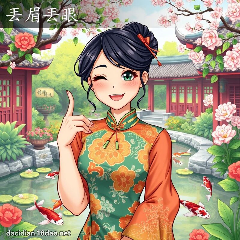 丟眉丟眼 - 国语大辞典配图
