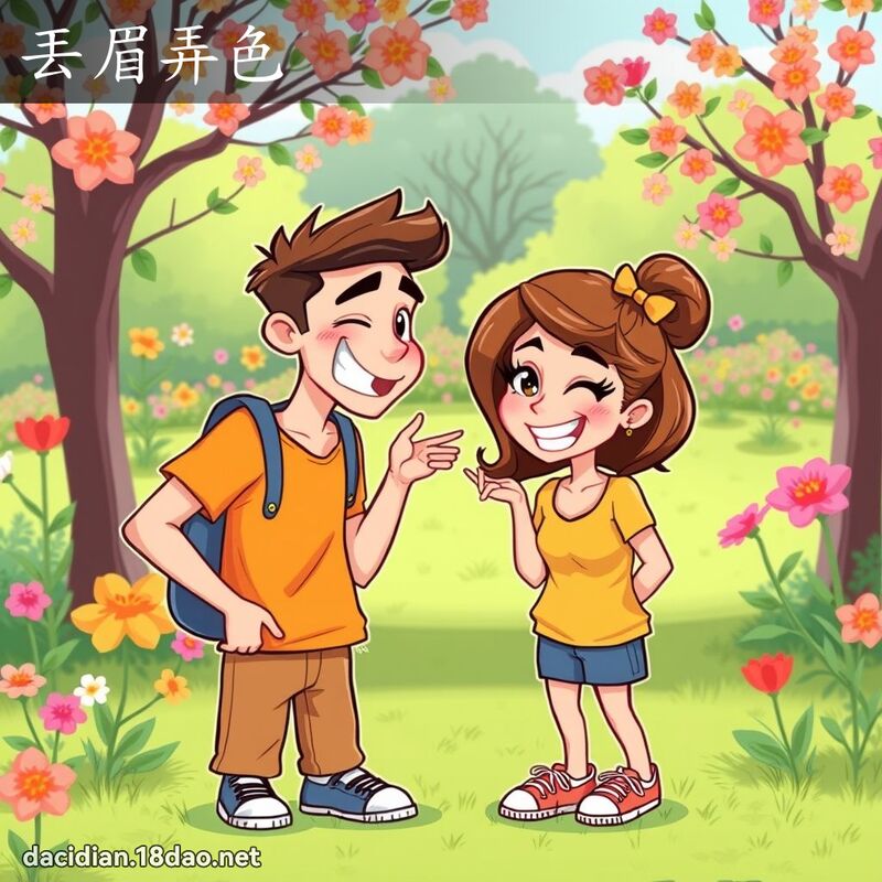 丟眉弄色 - 国语大辞典配图