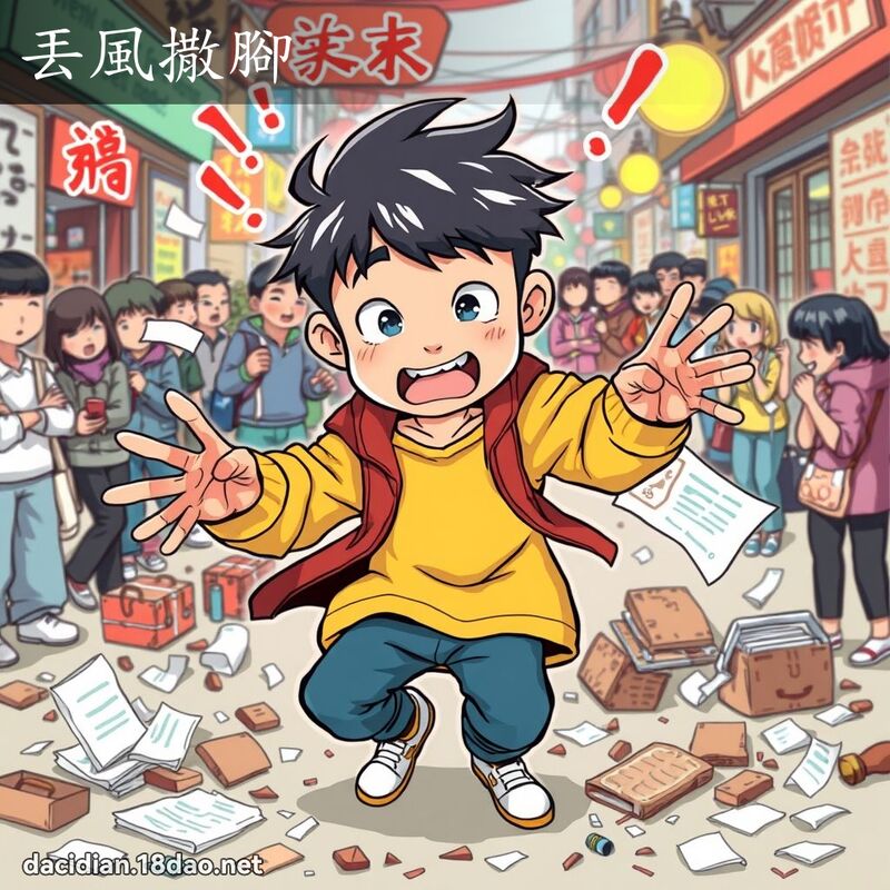 丟風撒腳 - 國語大辭典配圖