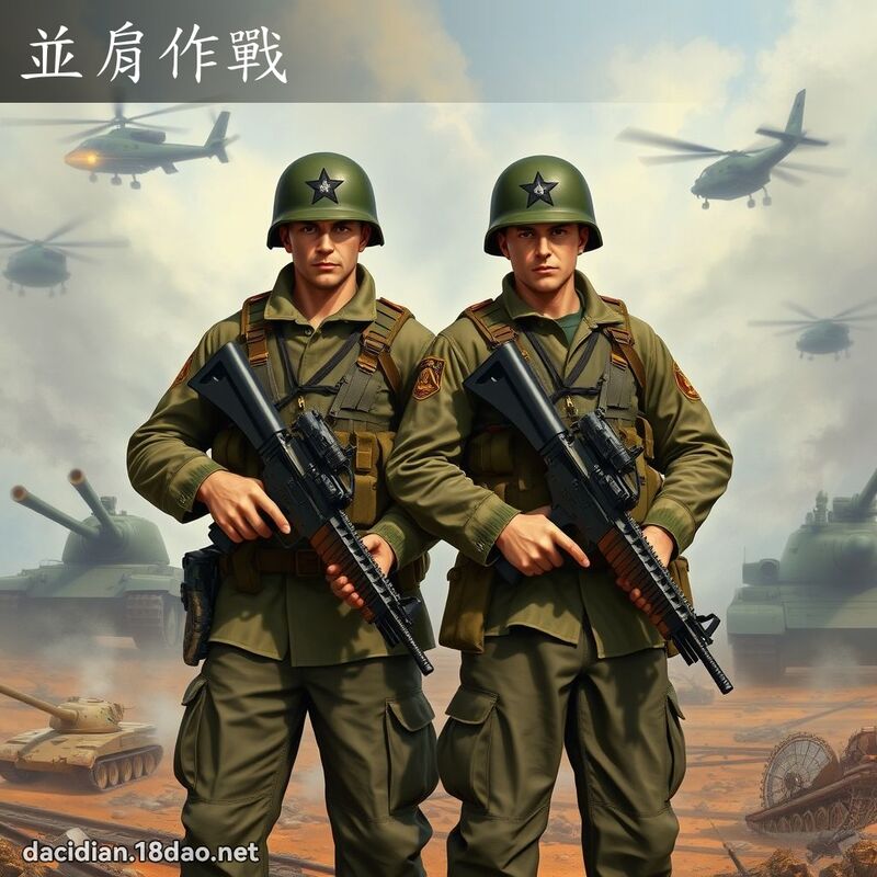並肩作戰 - 國語大辭典配圖