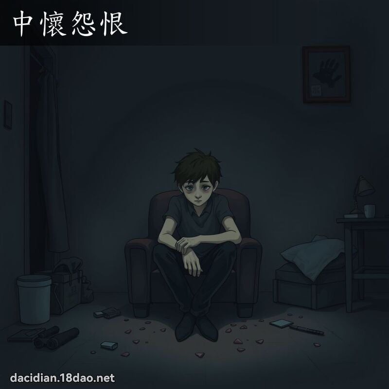 中怀怨恨 - 国语大辞典配图