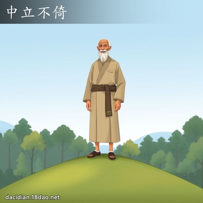 中立不倚 - 國語大辭典配圖