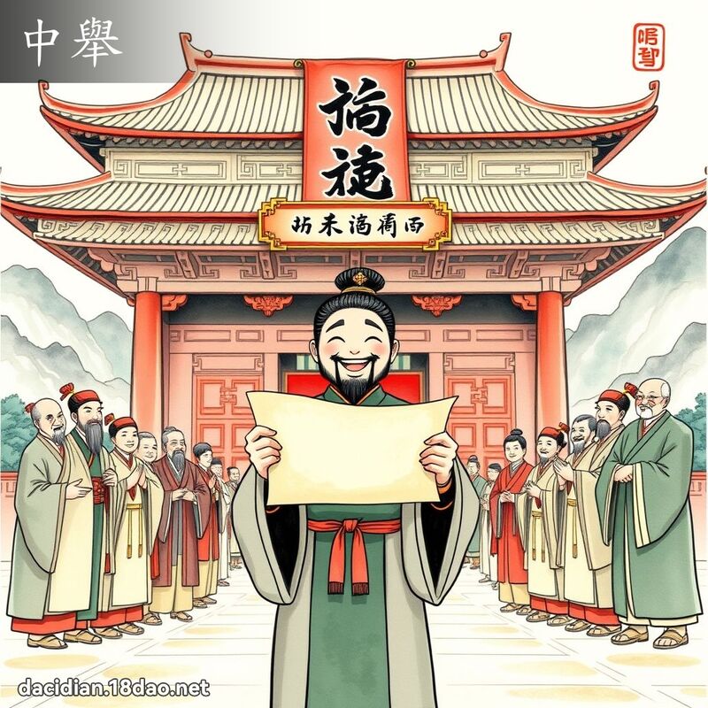 中舉 - 國語大辭典配圖
