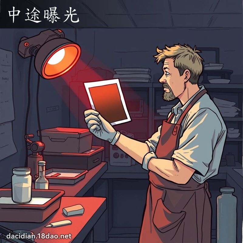 中途曝光 - 国语大辞典配图