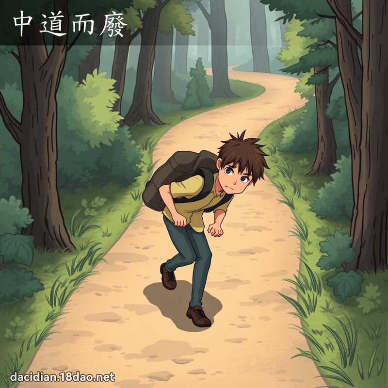 中道而廢 - 國語大辭典配圖