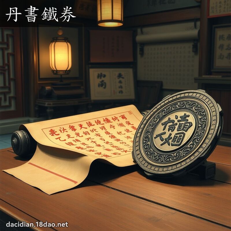 丹書鐵券 - 國語大辭典配圖