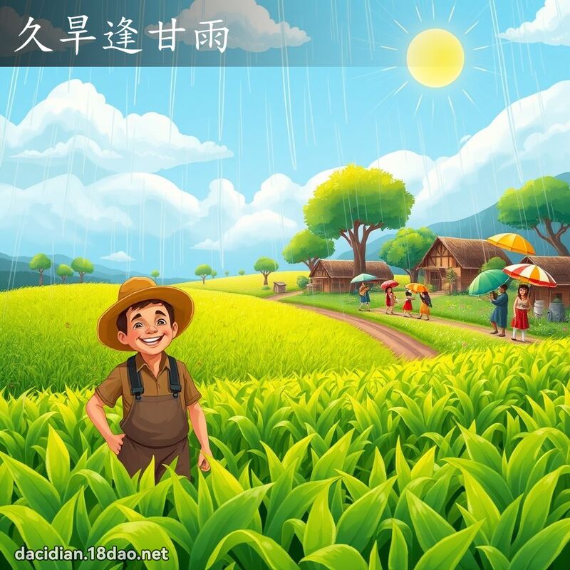 久旱逢甘雨 - 国语大辞典配图