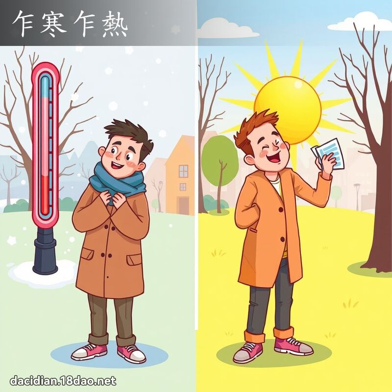 乍寒乍熱 - 國語大辭典配圖