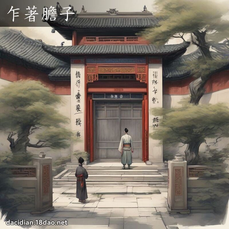 乍著胆子 - 国语大辞典配图