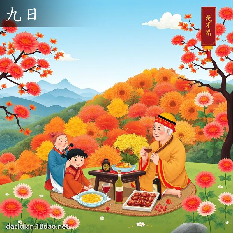 九日 - 國語大辭典配圖