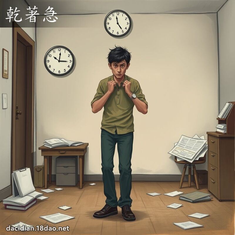 干著急 - 国语大辞典配图