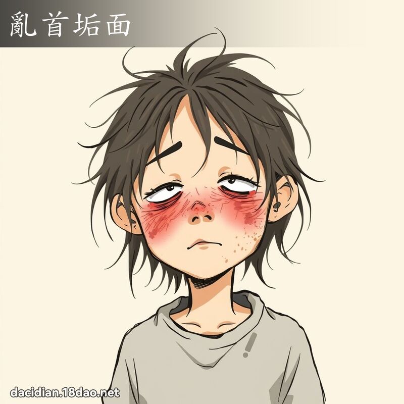 亂首垢面 - 國語大辭典配圖
