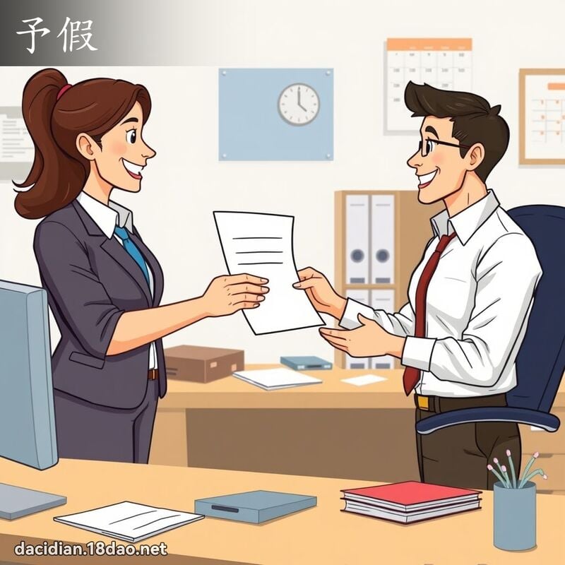 予假 - 国语大辞典配图