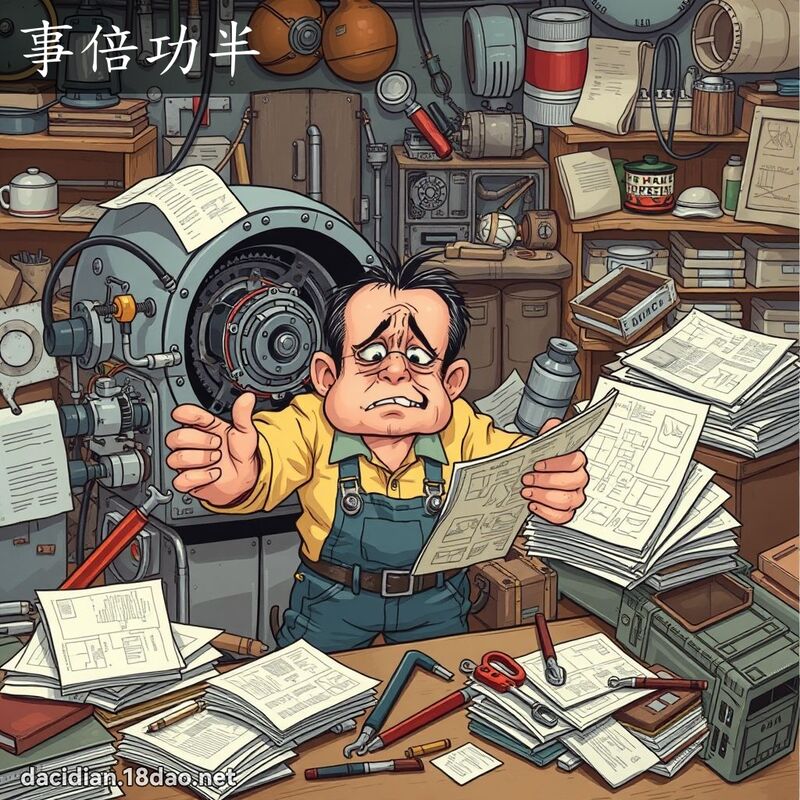 事倍功半 - 國語大辭典配圖