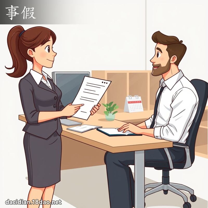事假 - 国语大辞典配图