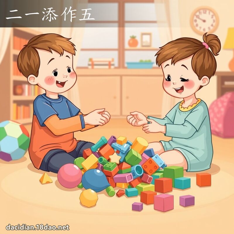 二一添作五 - 國語大辭典配圖