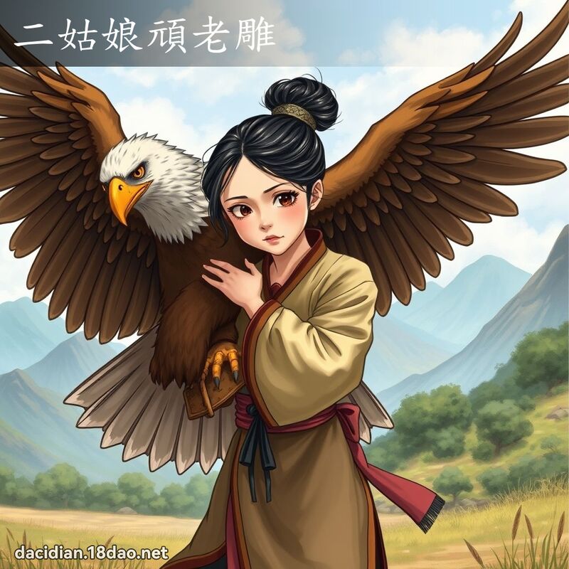 二姑娘顽老雕 - 国语大辞典配图