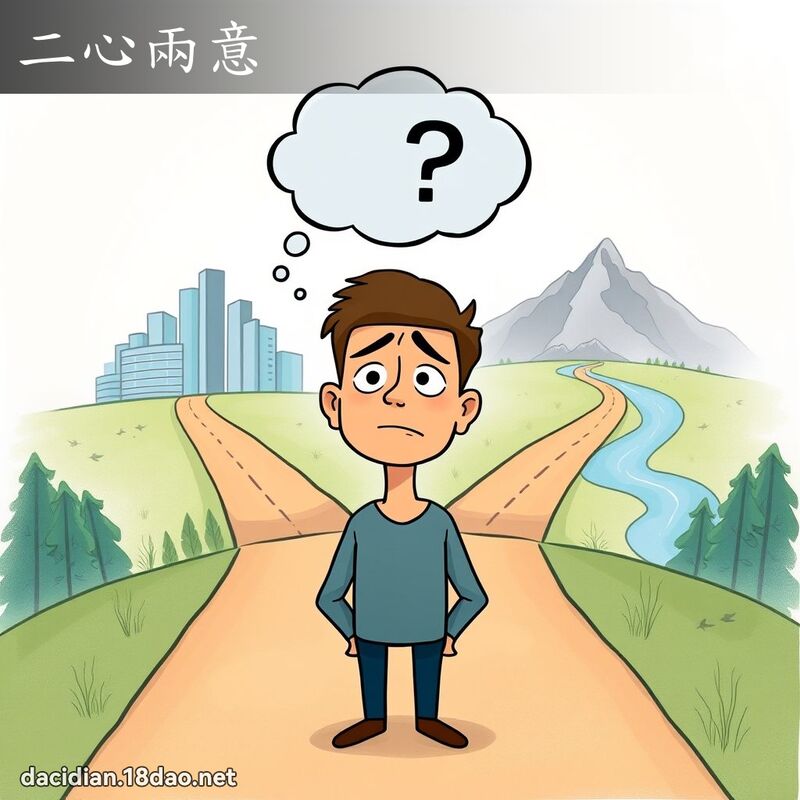 二心两意 - 国语大辞典配图