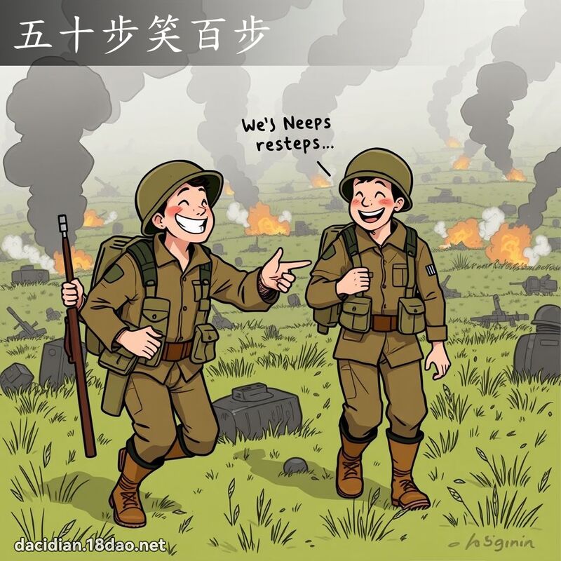 五十步笑百步 - 国语大辞典配图