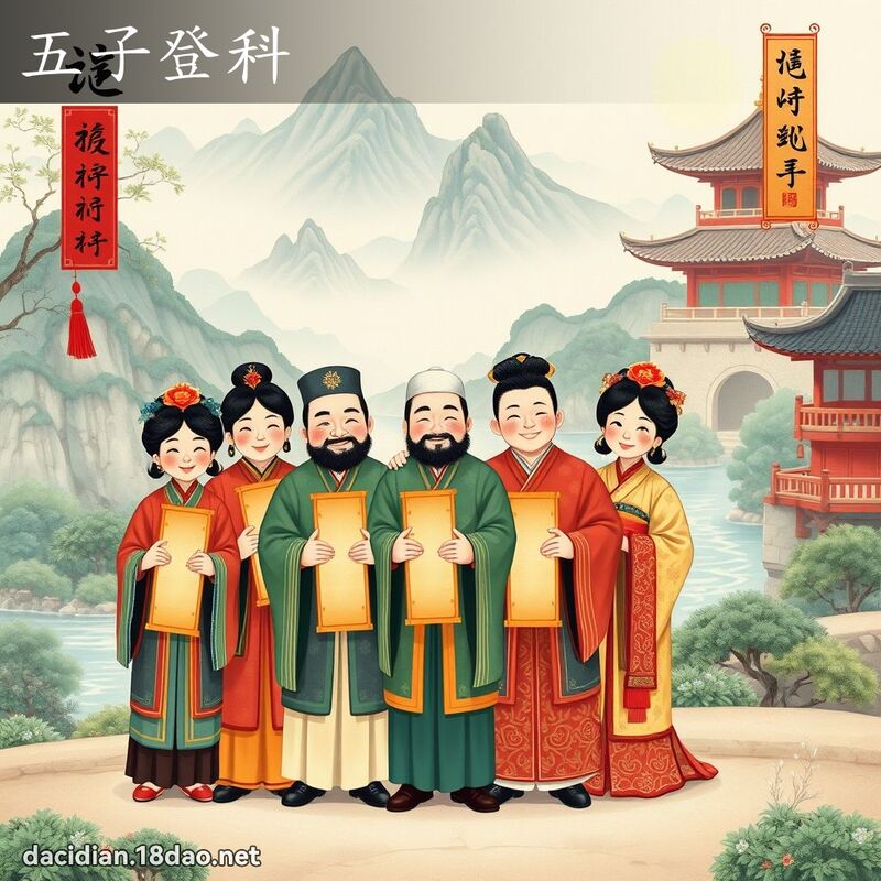 五子登科 - 國語大辭典配圖