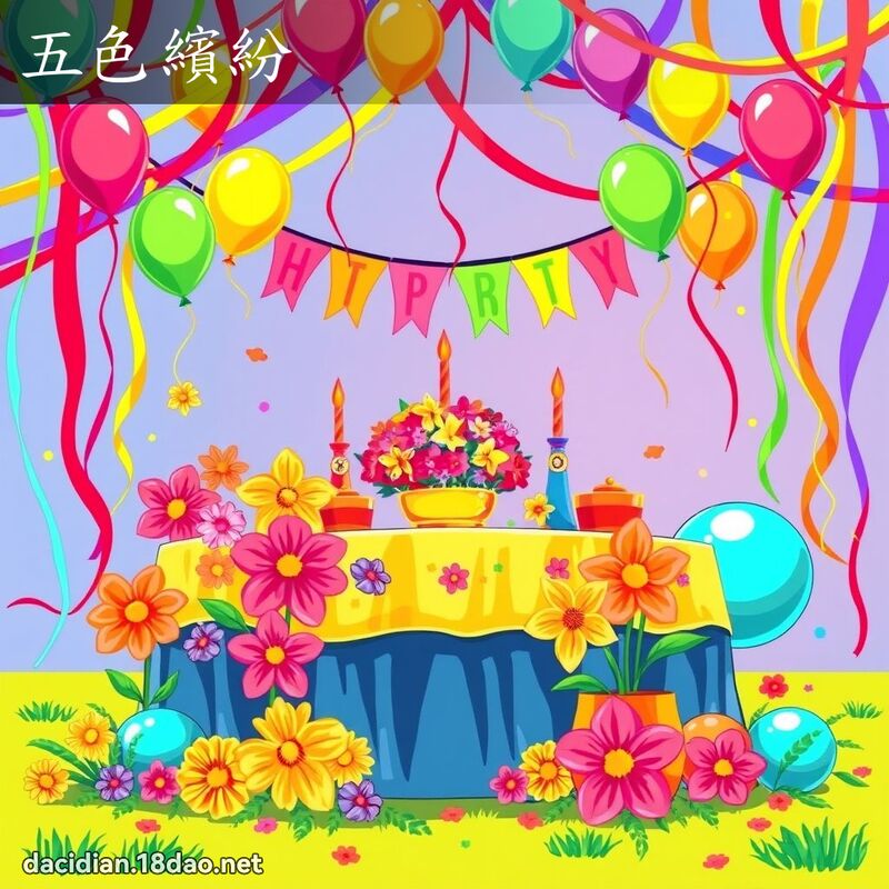 五色繽紛 - 國語大辭典配圖