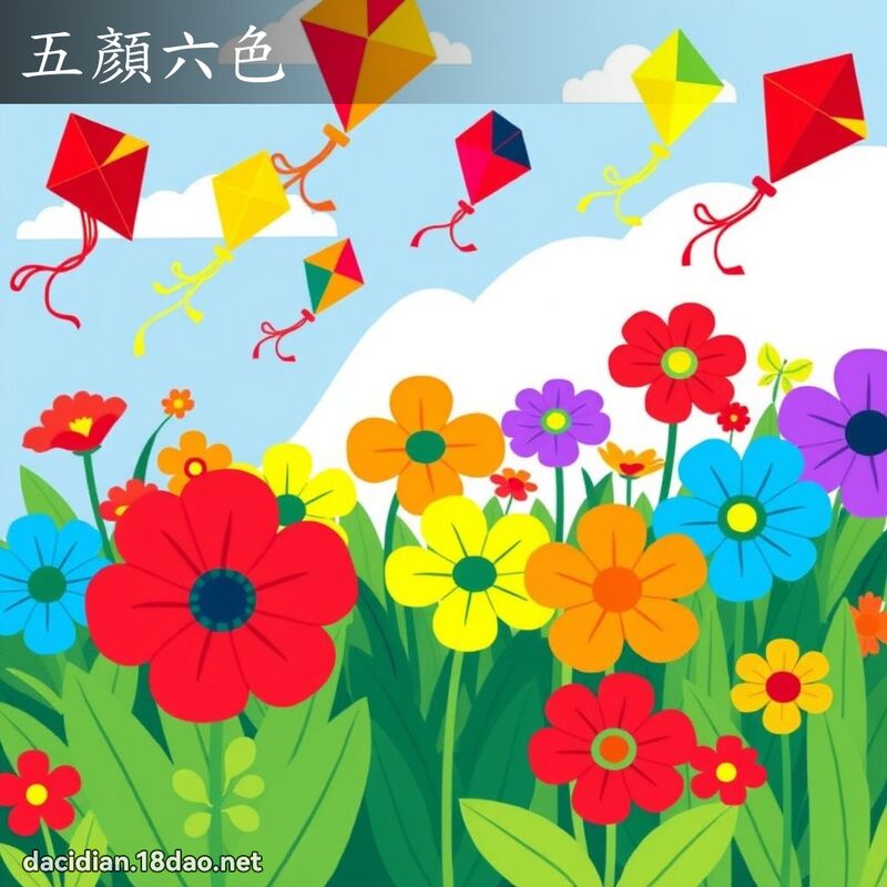 五顏六色 - 國語大辭典配圖