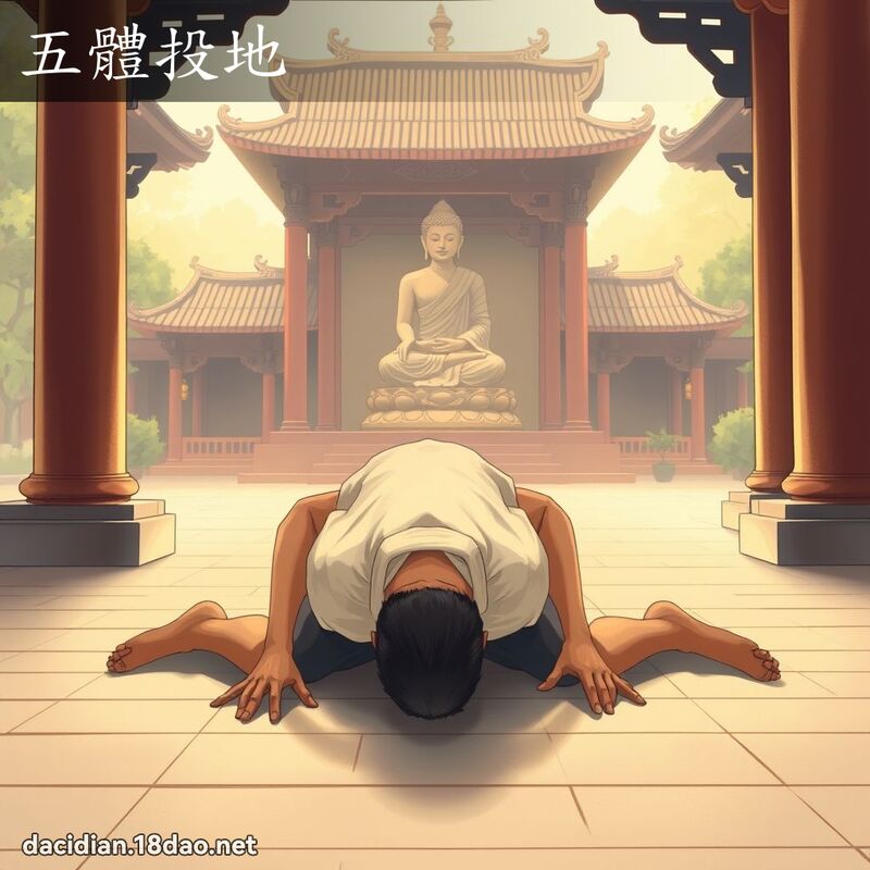 五体投地 - 国语大辞典配图