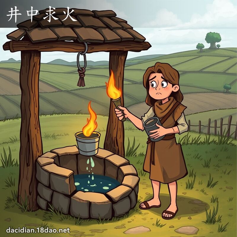 井中求火 - 国语大辞典配图