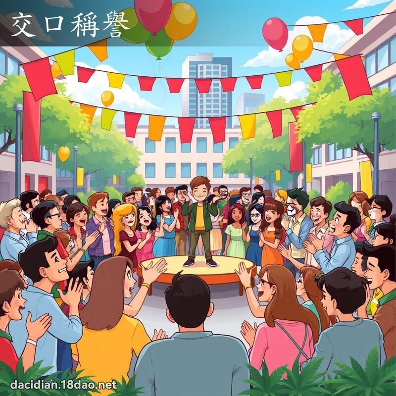 交口稱譽 - 國語大辭典配圖