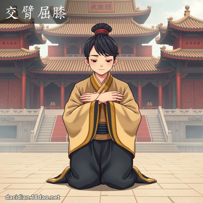 交臂屈膝 - 国语大辞典配图