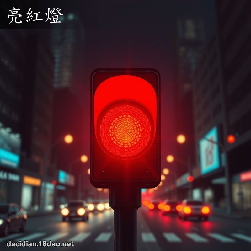 亮红灯 - 国语大辞典配图
