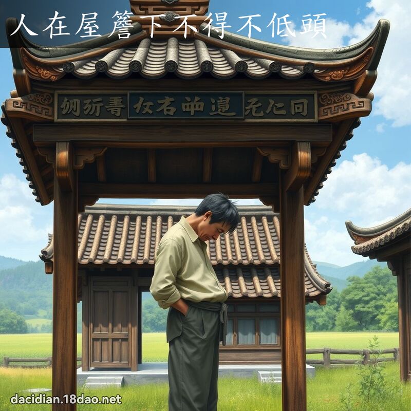 人在屋簷下不得不低头 - 国语大辞典配图