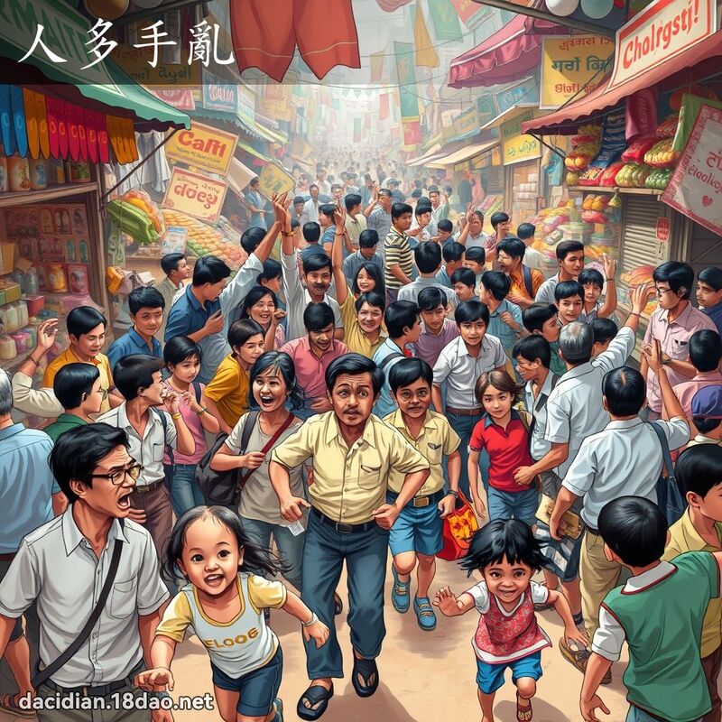 人多手乱 - 国语大辞典配图